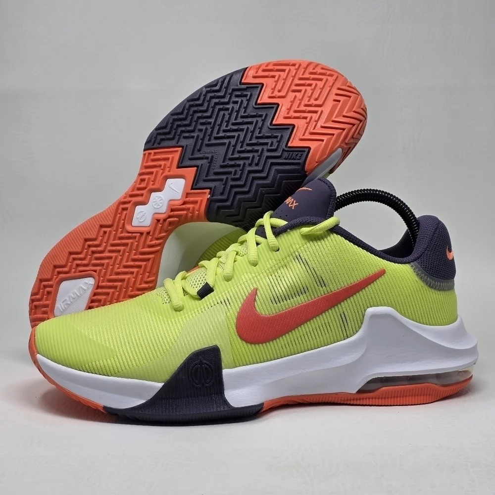 Nike Impact 4 Light Lemon Twist White Men's Size 10.5 Sneakers DM1124-700 New